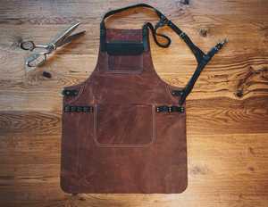 Haute qualité en cuir PU fait à la main cuisine BBQ outil bavoir Logo personnalisé imprimé sangle Style taille tablier résistance à la chaleur étanche pour - Product Image 4