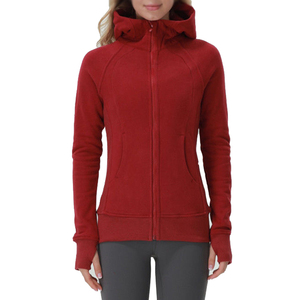 Otoño Invierno mujer damas mujeres grueso zip up deportes entrenamiento ejercicio entrenamiento correr Atlético fitness yoga jaket sudaderas con capucha - Product Image 4