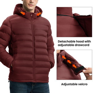 Chaquetas de Plumón para Hombre con Capucha, Ligeras, Resistentes al Agua, con Logotipo Personalizado al por Mayor, Chaquetas Acolchadas para Exteriores - Product Image 5