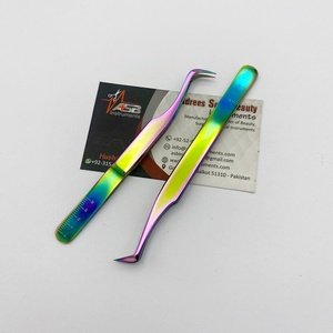 แหนบต่อขนตาแบบญี่ปุ่นที่เป็นของแข็งสีรุ้งพลาสม่าแบบญี่ปุ่นพร้อมปลายแหลมสำหรับการใช้งานในวันที่ฝนตก - Product Image 5