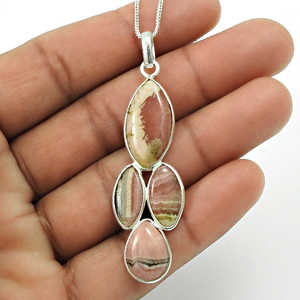 Pendentif en rhodochrosite naturelle, fait main, en argent sterling 925, bijoux fins, ODM OEM, vente en gros, fournisseur indien - Product Image 2
