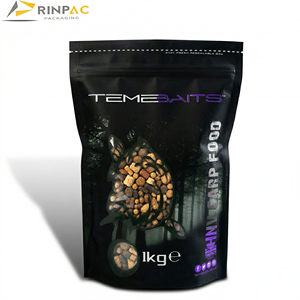 Emballages personnalisés pour appâts de pêche à la carpe de 2 kg, 3 kg, 5 kg, sachets en plastique Doypack de 1 kg avec fermeture à glissière et scellage thermique - Product Image 1