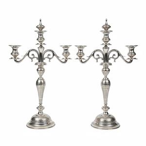 Classique en aluminium, candélabre à 3 lumières en forme de noix de coco, centre de table de mariage, bougeoir doré, décoration de table vintage, support de bougie conique en métal - Product Image 3