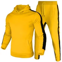 2022黄色のマルチカラーデザインの男性用トラックスーツフルスリーブ冬用スウェットスーツ販売用冬用スーツ男性用ジョガー