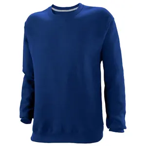 Vente en gros de sweatshirts à col rond en coton avec logo brodé pour hommes, fabricant pakistanais de sweatshirts bleu marine vierges pour la rue
