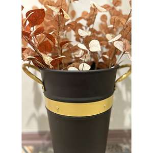 Vase en acier inoxydable noir Galvin 40 cm - Product Image 2