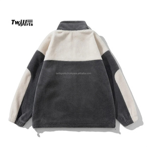 Clothing Manufacturer Custom Embroidery Full Zip up Outdoor Men Premium Sherpa <b>Fleece</b> <b>Jacket</b> 2024 - Product Image 1