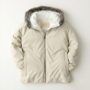 Chaquetas para hombre, nueva llegada, chaqueta de cuero con decoración de piel, chaqueta acolchada de invierno para hombre, la más vendida, chaqueta personalizada para hombre - Product Image 1