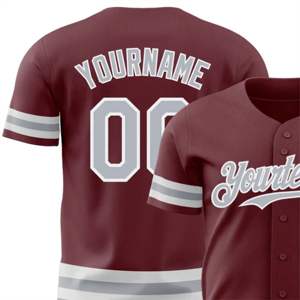 Camisetas de béisbol personalizadas con botón completo con logotipos sublimados o bordados, colores personalizados y números de jugador personalizados - Product Image 6