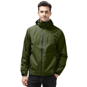 Veste de randonnée imperméable pour homme, coupe-vent multi-panneaux à capuche, légère, pour voyage, avec fermeture éclair - Product Image 5