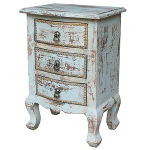 Multicolored Rustic Distressed Look <b>Bedside</b> India - Product Image 5