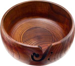 Bol en fil en bois avec support de trous palissandre artisanat fait à la main bol à tricoter stockage accessoires de tricot et de crochet - Product Image 1