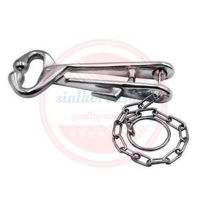 Porte-taureau vétérinaire pince à nez avec chaîne anneau en acier inoxydable porte-nez de taureau - Product Image 3