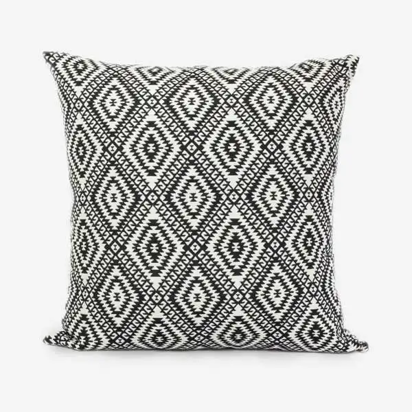 Buy Premium Quality Jacquard Fabric Made Geometric Pattern Black and White Cushion Covers For Home Decoration