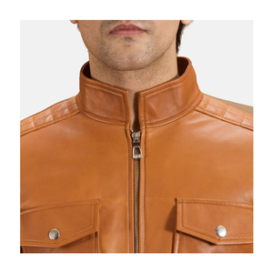 Customized Men's Light Weight Fashion Leather <b>Jacket</b> <b>Best</b> Quality and Price <b>Winter</b> Collection Handmade in Pakistan - Product Image 4