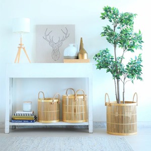 Pots à plantes en bambou tressé naturel fait main, pour intérieur et extérieur, pots à plantes et pots à fleurs en bambou artisanaux. - Product Image 1