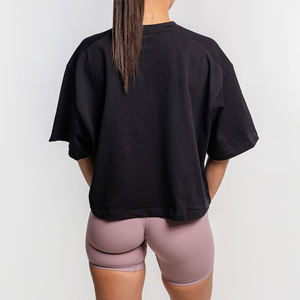 Recién llegado, Camiseta corta de gran tamaño de alta calidad, ropa de calle informal para mujer, camisetas de gran tamaño cortas personalizadas transpirables de secado rápido - Product Image 6