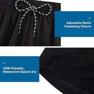 Shorts de sport décontractés pour hommes personnalisés, anti-froissement, séchage rapide, écologiques, motif uni, service OEM - Product Image 5