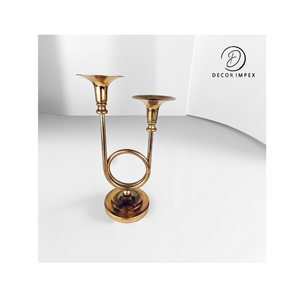 Bougeoir en métal argenté de style nordique romantique pour la décoration de la maison mariage et noël Design géométrique fait à la main en gros - Product Image 1