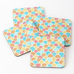 Enamel Print Coasters Custom logo Coasters for Drinks Enamel Print <b>Wood</b> Beautiful Pattern Absorbent Coasters - Product Image 5