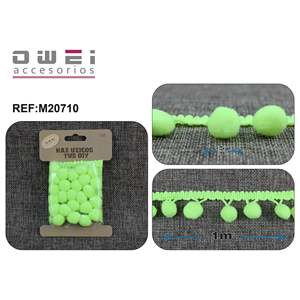 1M1 2u/c Ceinture avec pompon Garnitures élégantes pour vêtements et décoration intérieure - Product Image 1