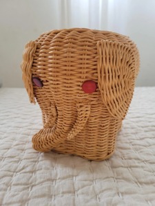 Panier en rotin en forme d'éléphant, paniers de rangement faits à la main, rotin naturel, moderne, multifonction, fabriqué au Vietnam - Product Image 2