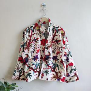 เสื้อโค้ทกำมะหยี่หรูหราลายดอกไม้แปลกๆกับนกเสื้อโค้ทคลุมหน้าแบบเปิดด้านหน้าสุดหรูของขวัญความรักสุดหรูหรูหราหรูหราหรูหราหรูหราหรูหราหรูหราหรูหราหรูหราหรูหราหรูหราหรูหราสง่างามสง่างามคลาสสิก - Product Image 5