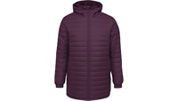 Veste matelassée en toile à capuche pour homme, hiver, longue, avec option logo sur le devant en laine/polyester, service OEM