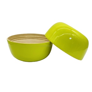 Juego de cubiertos de sopa de ensalada de bambú clásico personalizado, tazón de mezcla de madera sostenible desechable para utensilios de cocina, fiestas, picnics hechos - Product Image 2