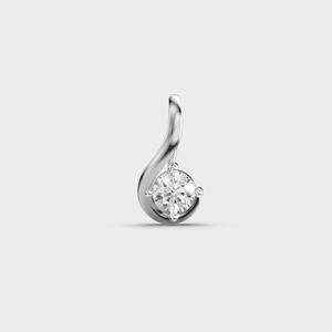 Pendentif solitaire moderne en diamant courbé en argent sterling massif 925 - Product Image 1