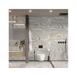 600x1200mm Carreaux de porcelaine de luxe modernes Finition brillante Marbre doré Surface durable antidérapante 9mm d'épaisseur pour les couloirs Cuisines - Product Image 5