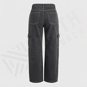 Pantalones Vaqueros Rotos al por Mayor para Mujer, Pantalones Cargo con Bolsillos Laterales, Transpirables, a la Moda, de Alta Calidad, Ropa de Calle Elegante para Mujer - Product Image 2