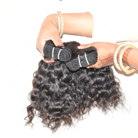 Extensions de cheveux humains indiens de temple, 100% naturelles, boucles naturelles, Remy, cuticules alignées, vente en gros, double trame machine, couleur noire