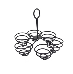 Support à œufs en fer forgé vintage, design filaire, durable, finition noire, personnalisé pour la décoration de la cuisine et de la table à manger - Product Image 6