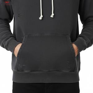 Personalizado 100% algodón polar forrado invierno de alta calidad de los hombres de lujo sudaderas con capucha pulóver Streetwear - Product Image 3