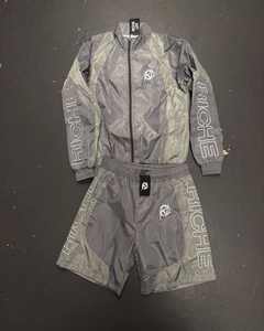 Survêtement d'été personnalisé en nylon et polyester Ensemble deux pièces de jogging thermique pour hommes Ensemble veste coupe-vent pour hommes Survêtement - Product Image 2