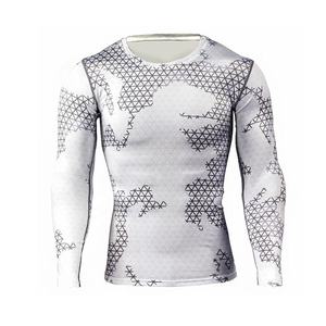 Rashguard Homme Personnalisé Haute Qualité Manches Longues Compression Polyester/Nylon Vêtements de Sport Service OEM - Product Image 2
