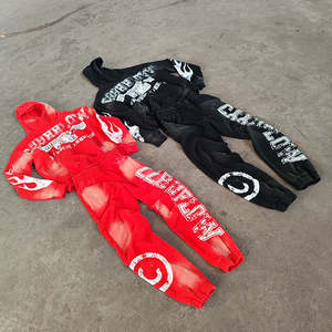 Conjunto Deportivo Holgado con Sudadera y Pantalones Deportivos Deslavados al Ácido para Hombre y Mujer - Product Image 4