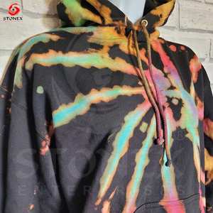 Venta al por mayor precio de fábrica profesional logotipo personalizado Tie Die Printed Men Hoodies Tie Dyed Pullover Hoodies para hombres - Product Image 6