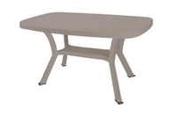 Table de salle à manger extérieure en plastique PP durable, design européen moderne, certifiée ISO 9001/TUV, idéale pour hôpitaux, parcs et villas.