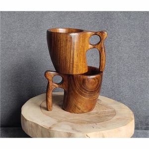 Taza de Leche de Madera Pulida a Mano de Primera Calidad |   Vaso de Agua de Madera Maciza de Lujo |   Jarra de Madera Artesanal con Logotipo Personalizado, Taza de Madera para Bebidas - Product Image 5