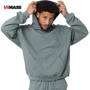 Diseño personalizado de alta calidad Sudadera con capucha en blanco Puff Print Streetwear Custom No String Drop Shoulder Pullover Plain Men Hoodies - Product Image 6