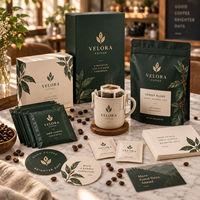 Coffret cadeau de café personnalisé AT PACK avec logo |   Boîtes et Sachets d'Emballage Premium pour Café Filtré, Idéaux pour Torréfacteurs, Cafés et Spécialités