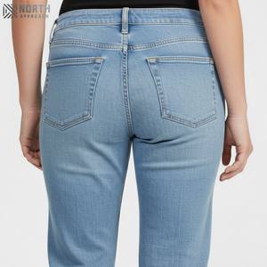 <b>Women's</b> Mid Waist Summer Straight Denim <b>Jeans</b> Casual Style Custom Printed Pocket Breathable Quick Dry High Fashion Pant - Product Image 3