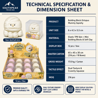 Jouet Squishy Octopus Mummy Southpeak, Blocs de Construction, Jouets Sensoriels Anti-Stress, Vente en Gros, Fabrication OEM