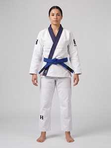 Kimono de Jiu-Jitsu Blanc BJJ Origami Crane avec Broderie Sakura, Kimono de Jiu-Jitsu Personnalisé OEM 450 GSM en Tissu Perlé, Fabricant Grossiste - Product Image 2