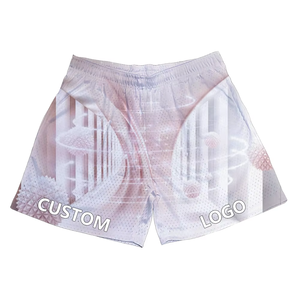 Esale-Short en maille imprimé sublimé de haute qualité avec logo personnalisé et illustration style décontracté pour homme expédition DDP - Product Image 2