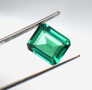 Forma de Octágono Esmeralda colombiana cultivada en laboratorio, Esmeralda hidrotermal, piedra preciosa cortada Esmeralda colombiana verde, 18X13mm 20X15mm - Product Image 1