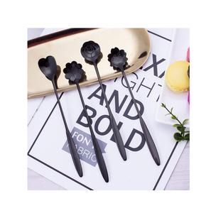 Mirrored Steel Spoon 4-Pieces Coffee <b>Dessert</b> Spoons Gift Long Handle Modern Eco-Friendly Stainless Steel Spoon - Product Image 3