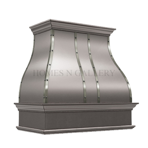 Hotte de cuisine murale en acier inoxydable de haute qualité, design élégant, finition nickel, grande taille, personnalisable, pour îlot de cuisine - Product Image 3